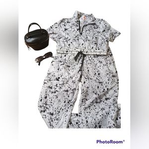 2piece black and white windbreaker